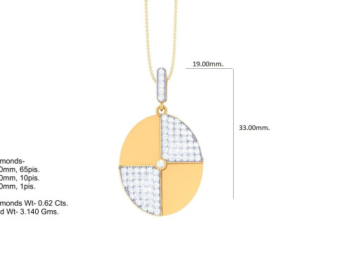3D Printable Cad jewelry design of Lady diamond Pendant 3D Model