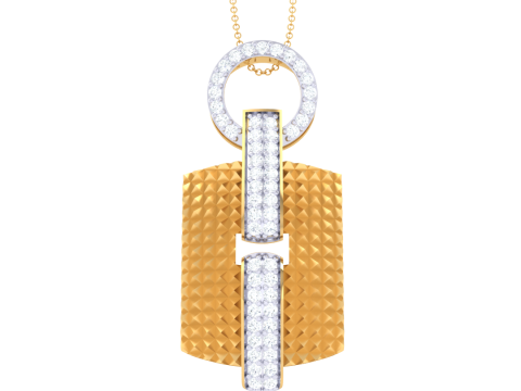 3D Printable Cad jewelry design of Lady diamond Pendant Modelo 3D