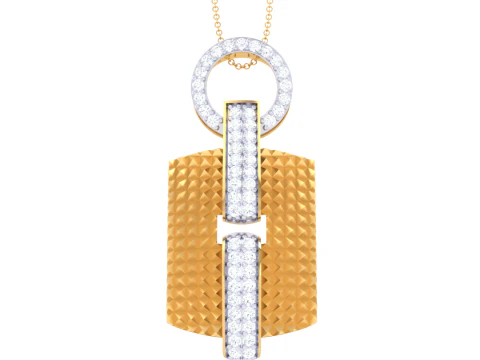 3D Printable Cad jewelry design of Lady diamond Pendant 3D Model