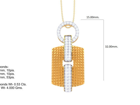 3D Printable Cad jewelry design of Lady diamond Pendant Modello 3D
