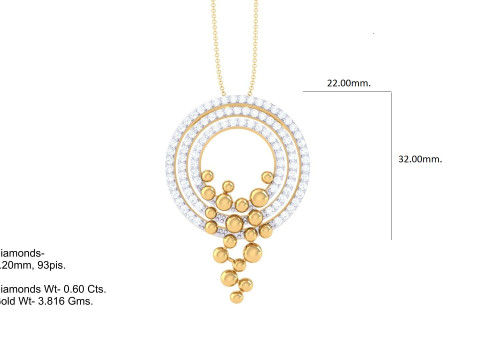 3D Printable Cad jewelry design of Lady diamond Pendant Model 3D
