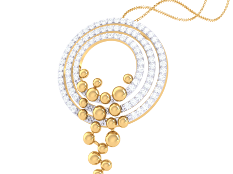 3D Printable Cad jewelry design of Lady diamond Pendant Model 3D