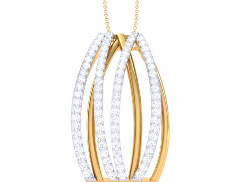 3D Printable Cad jewelry design of Lady diamond Pendant 3D 模型