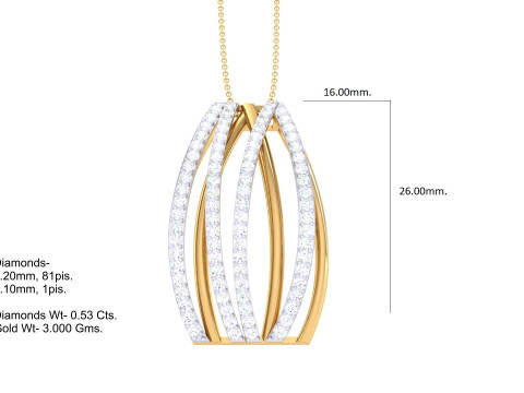 3D Printable Cad jewelry design of Lady diamond Pendant 3D Модель