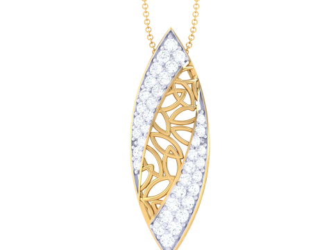 3D Printable Cad jewelry design of Lady diamond Pendant 3D 模型