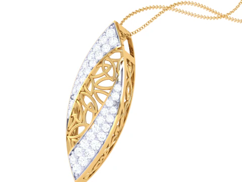 3D Printable Cad jewelry design of Lady diamond Pendant 3D Model