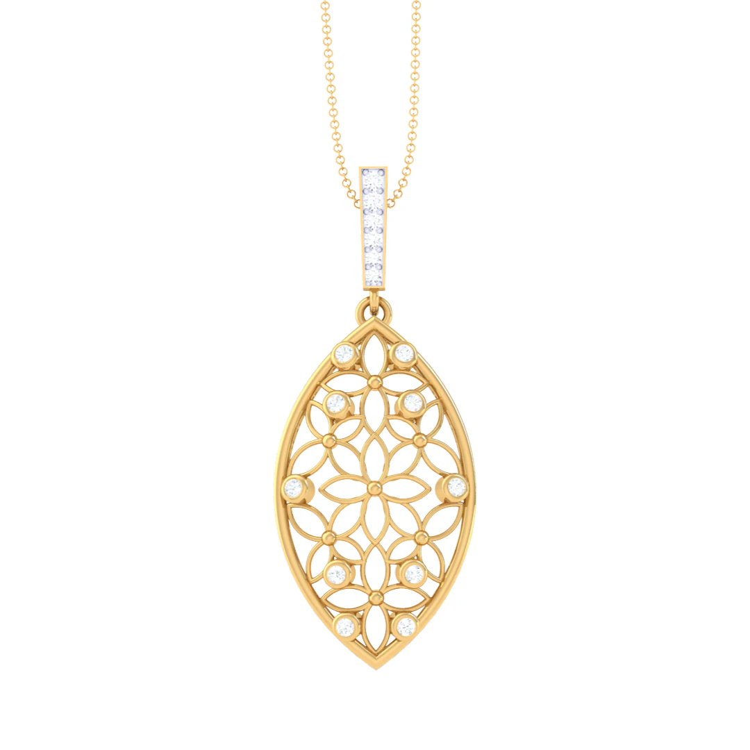 3D Printable Cad jewelry design of Lady diamond Pendant 3D Model .c4d .max .obj .3ds .fbx .stl .blend 