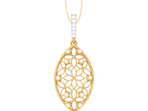 3D Printable Cad jewelry design of Lady diamond Pendant 3Dモデル