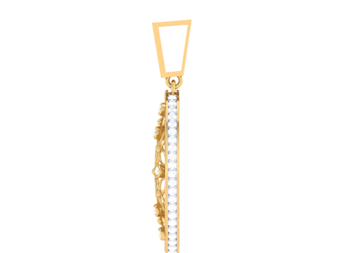 3D Printable Cad jewelry design of Lady diamond Pendant Modèle 3D