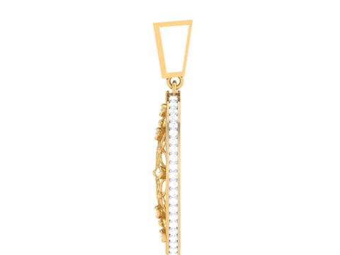 3D Printable Cad jewelry design of Lady diamond Pendant 3D Model