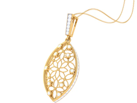 3D Printable Cad jewelry design of Lady diamond Pendant 3D Model