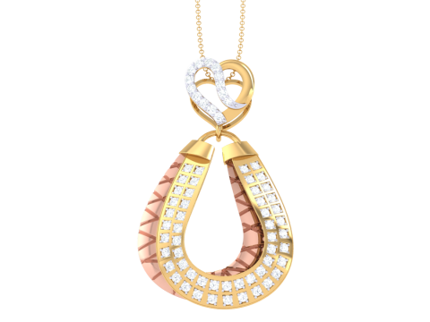 3D Printable Cad jewelry design of Lady diamond Pendant 3D Model