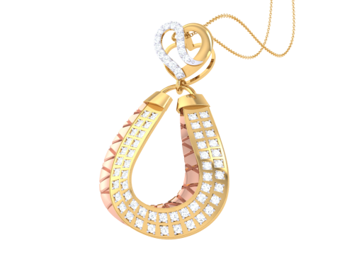 3D Printable Cad jewelry design of Lady diamond Pendant 3D Model