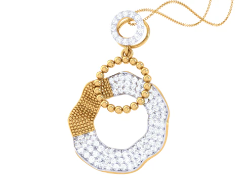 3D Printable Cad jewelry design of Lady diamond Pendant 3D Model