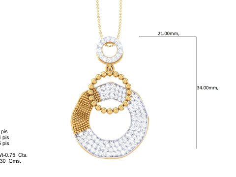 3D Printable Cad jewelry design of Lady diamond Pendant 3D Modell