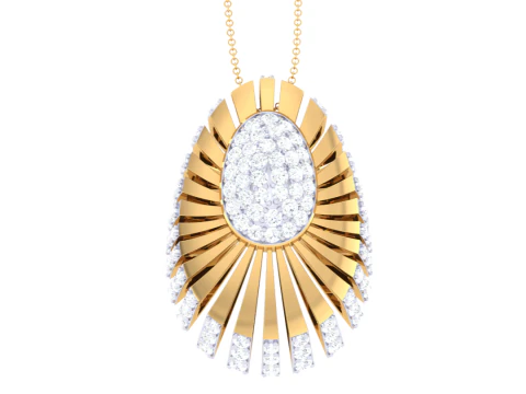 女士钻石吊坠的 3D 可打印 Cad 珠宝设计 3D 模型