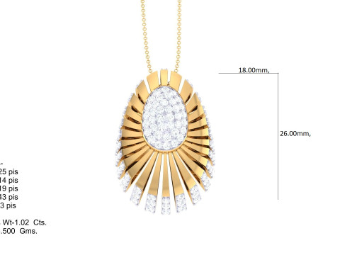 3D Printable Cad jewelry design of Lady diamond Pendant 3D 模型