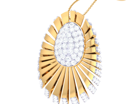3D Printable Cad jewelry design of Lady diamond Pendant 3D 模型