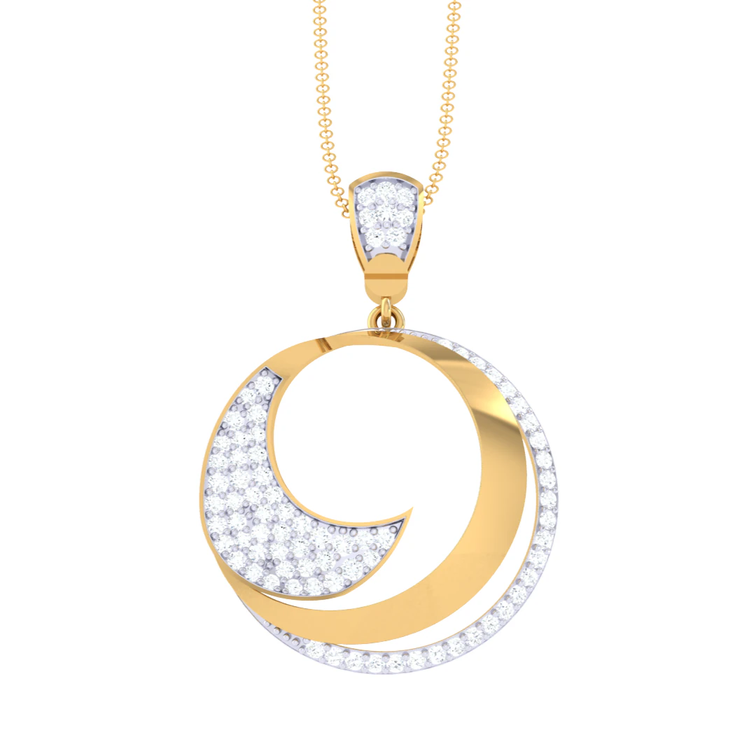 3D Printable Cad jewelry design of Lady diamond Pendant 3D Model .c4d .max .obj .3ds .fbx .stl .blend 