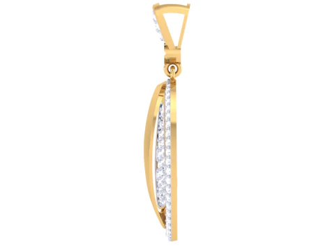 3D Printable Cad jewelry design of Lady diamond Pendant 3D Model