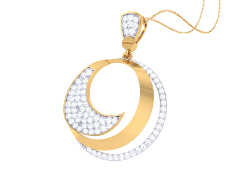 3D Printable Cad jewelry design of Lady diamond Pendant Modello 3D