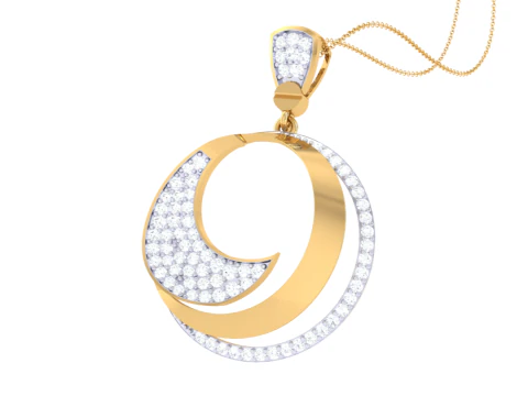3D Printable Cad jewelry design of Lady diamond Pendant 3D Model