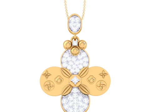 3D Printable Cad jewelry design of Lady diamond Pendant Modelo 3D