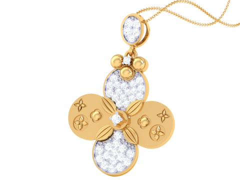 3D Printable Cad jewelry design of Lady diamond Pendant Model 3D