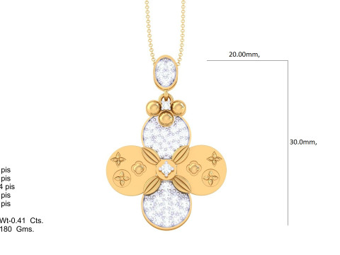 3D Printable Cad jewelry design of Lady diamond Pendant Model 3D