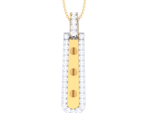 3D Printable Cad jewelry design of Lady diamond Pendant 3D 模型
