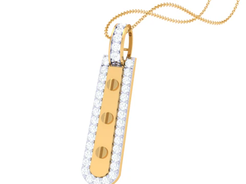 3D Printable Cad jewelry design of Lady diamond Pendant 3D Model