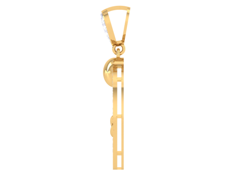3D Printable Cad jewelry design of Lady diamond Pendant 3D Model