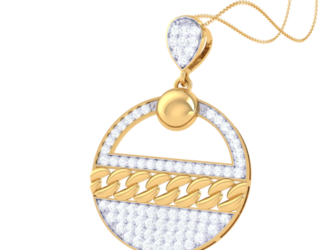 3D Printable Cad jewelry design of Lady diamond Pendant 3D Model