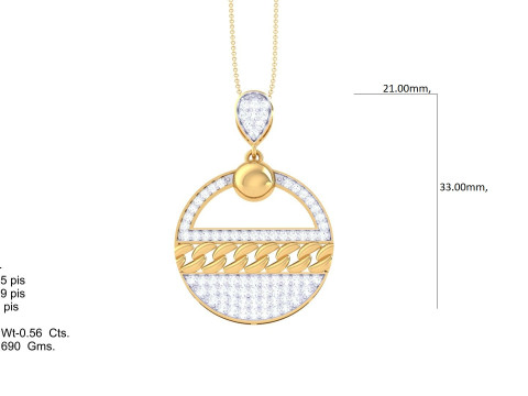 3D Printable Cad jewelry design of Lady diamond Pendant 3D Model
