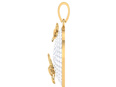 3D Printable Cad jewelry design of Lady diamond Pendant 3D Model