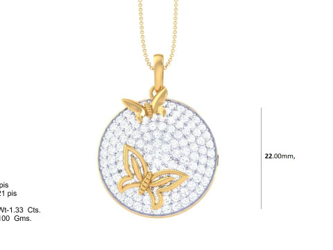3D Printable Cad jewelry design of Lady diamond Pendant 3D Model