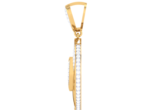 3D Printable Cad jewelry design of Lady diamond Pendant 3D Model