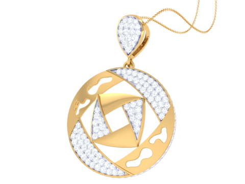 3D Printable Cad jewelry design of Lady diamond Pendant 3D Model