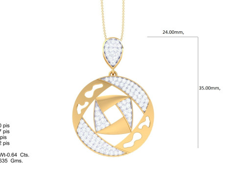 3D Printable Cad jewelry design of Lady diamond Pendant 3D Model