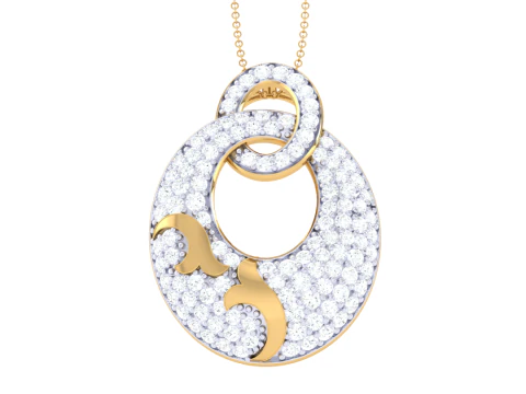 Desain perhiasan Cad 3D yang dapat dicetak dari Liontin Berlian Wanita Model 3D