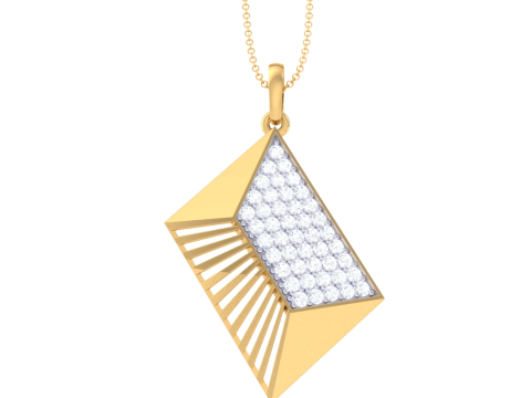 3D Printable Cad jewelry design of Lady diamond Pendant 3D 模型