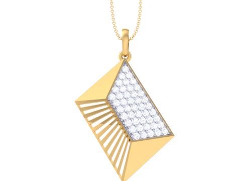 3D-druckbares CAD-Schmuckdesign eines Lady-Diamantanh&auml;ngers 3D Modell