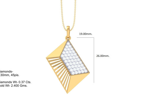 3D Printable Cad jewelry design of Lady diamond Pendant Model 3D