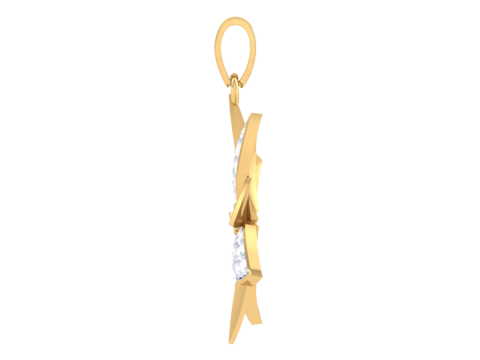3D Printable Cad jewelry design of Lady diamond Pendant Modelo 3D