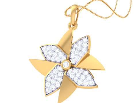 3D Printable Cad jewelry design of Lady diamond Pendant Modelo 3D