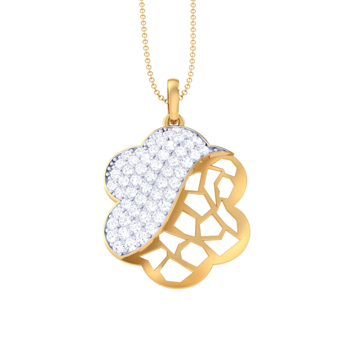 3D Printable Cad jewelry design of Lady diamond Pendant 3D Model .c4d .max .obj .3ds .fbx .stl .blend 