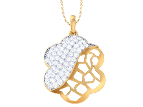 लेडी डायमंड पेंडेंट का 3डी प्रिंट करने योग्य कैड आभूषण डिजाइन 3D मॉडल