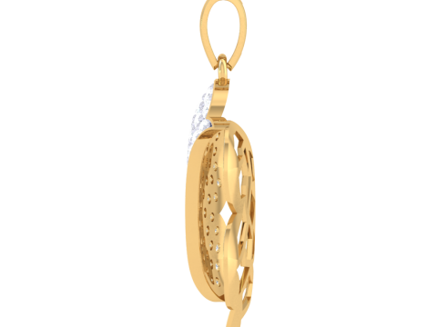 3D Printable Cad jewelry design of Lady diamond Pendant Model 3D