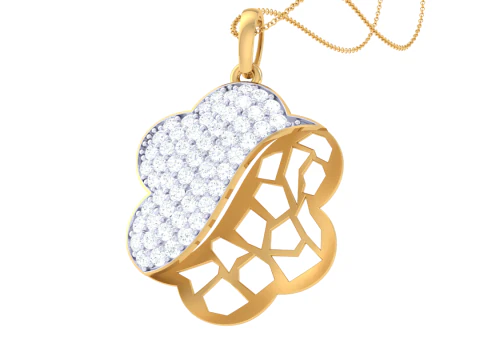 3D Printable Cad jewelry design of Lady diamond Pendant 3D Model