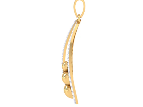 3D Printable Cad jewelry design of Lady diamond Pendant 3D Model